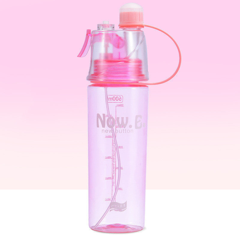 Sports water bottle with built in sprayer