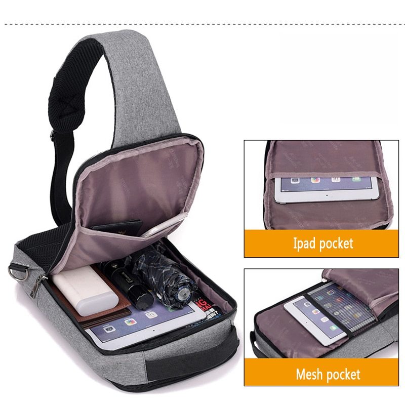 Sling Bag Crossbody Backpack with USB port for charging