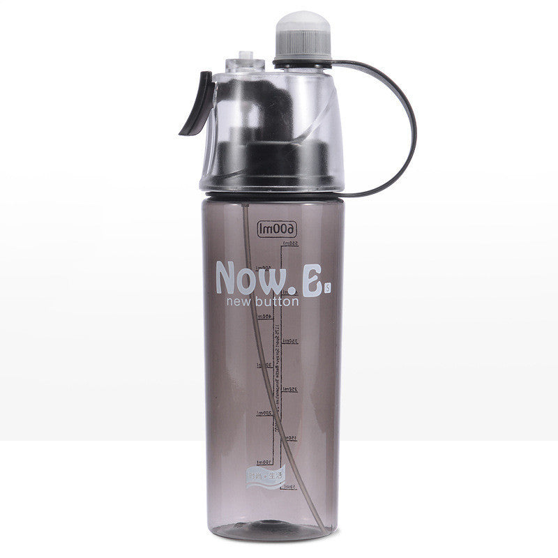 Sports water bottle with built in sprayer