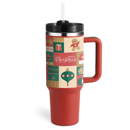 40 Oz Insulated Stainless Steel Tumbler With Handle and Straw