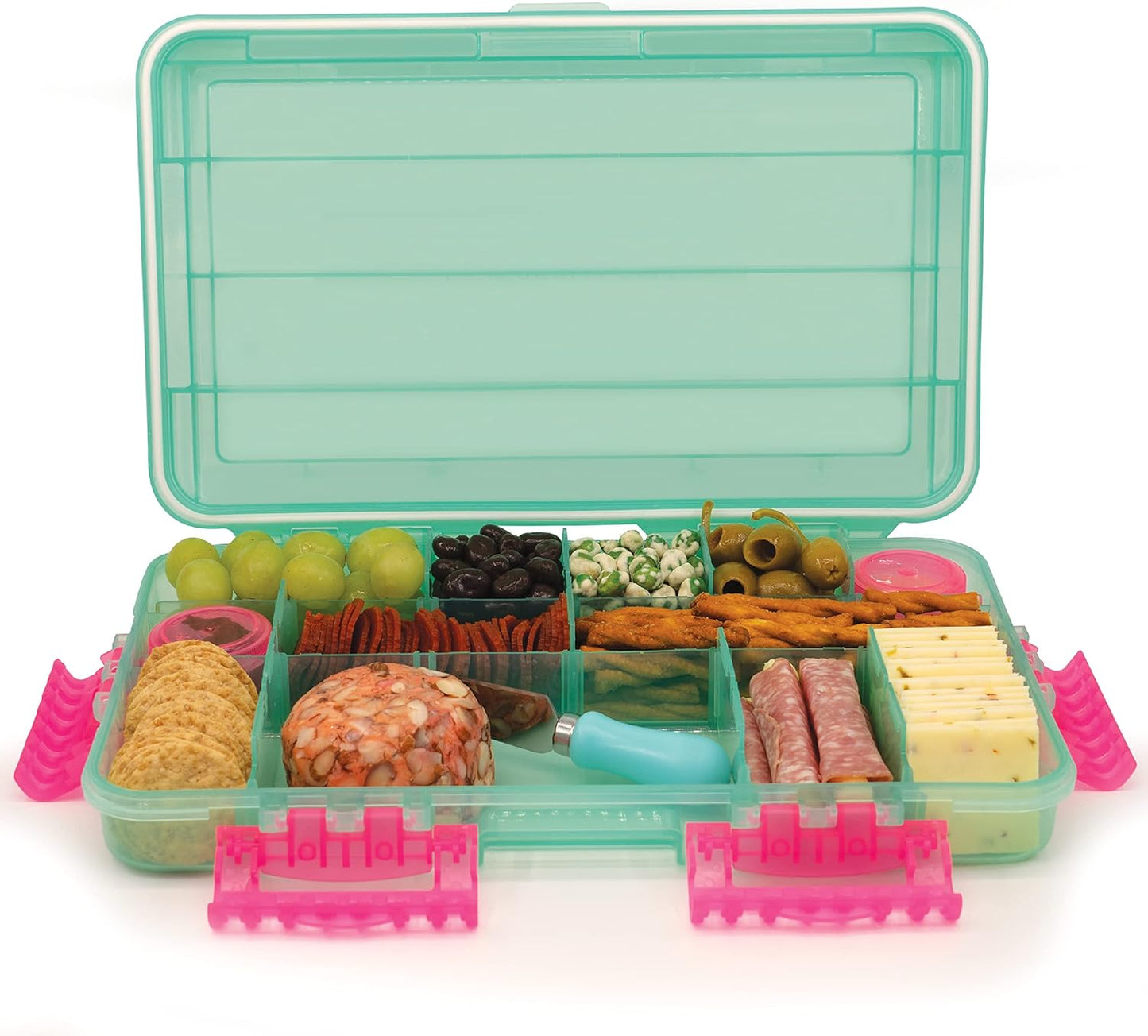 Charcuterie Safe - Waterproof Tackle Box Container Keeps Snacks Fresh & Dry on the Go - Fill with Meats, Cheese, Nuts - Perfect for the Boat, Beach, Parties & Tailgating - BPA Free