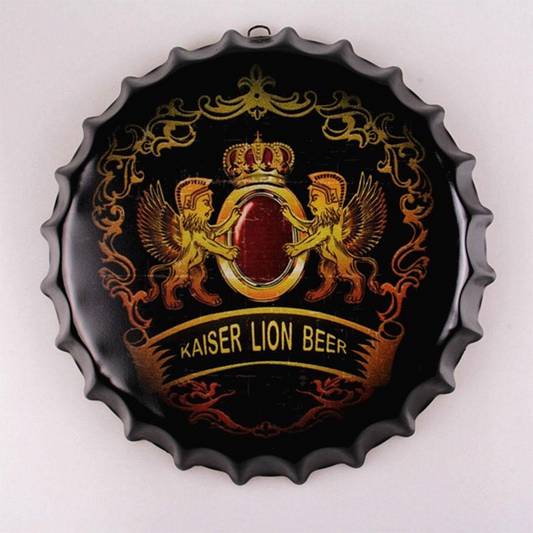 Kaiser Lion Beer Beer Cap Metal Tin Sign Poster