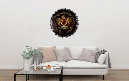 Kaiser Lion Beer Beer Cap Metal Tin Sign Poster