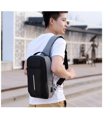 Sling Bag Crossbody Backpack with USB port for charging