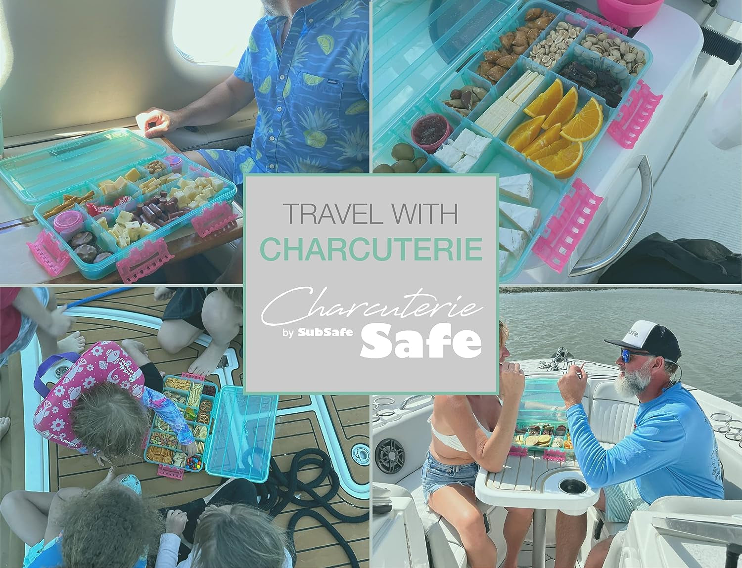 Charcuterie Safe - Waterproof Tackle Box Container Keeps Snacks Fresh & Dry on the Go - Fill with Meats, Cheese, Nuts - Perfect for the Boat, Beach, Parties & Tailgating - BPA Free