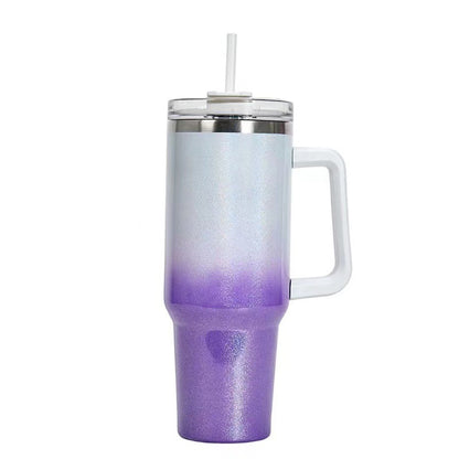 40oz Stainless Steel Vacuum Insulated Tumbler w/Handle and Lid w/straw