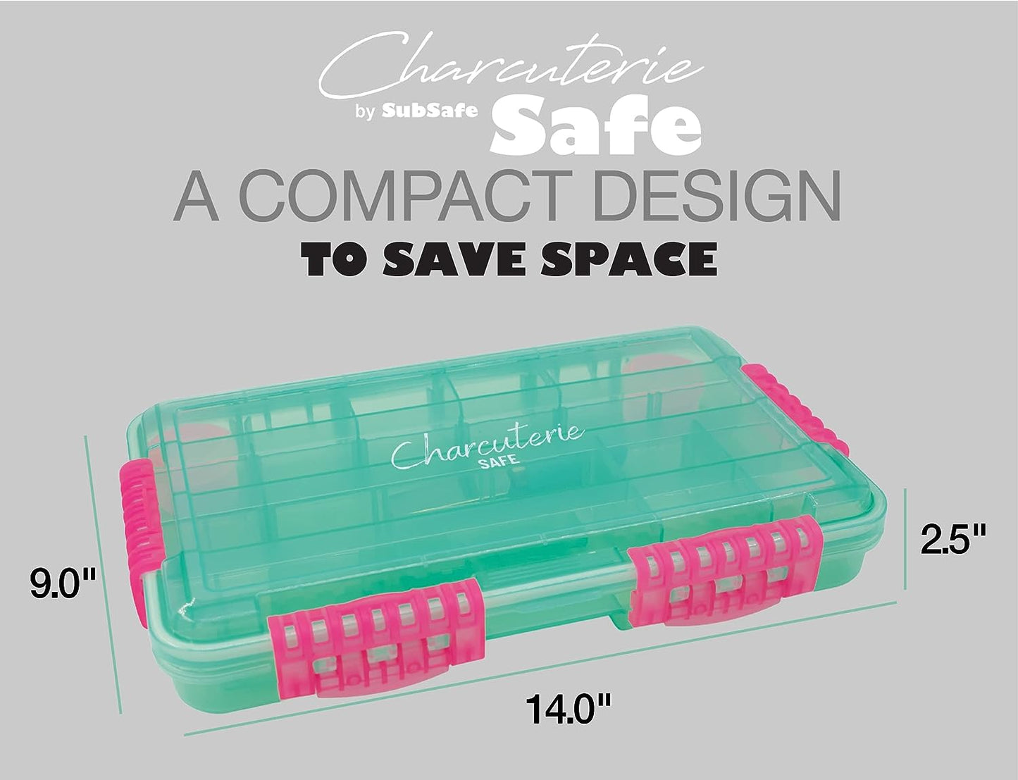 Charcuterie Safe - Waterproof Tackle Box Container Keeps Snacks Fresh & Dry on the Go - Fill with Meats, Cheese, Nuts - Perfect for the Boat, Beach, Parties & Tailgating - BPA Free