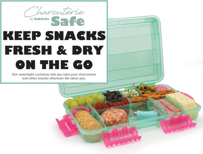 Charcuterie Safe - Waterproof Tackle Box Container Keeps Snacks Fresh & Dry on the Go - Fill with Meats, Cheese, Nuts - Perfect for the Boat, Beach, Parties & Tailgating - BPA Free