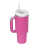 40 Oz Insulated Stainless Steel Tumbler With Handle and Straw