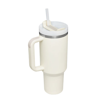 40 Oz Insulated Stainless Steel Tumbler With Handle and Straw