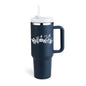 40 Oz Insulated Stainless Steel Tumbler With Handle and Straw