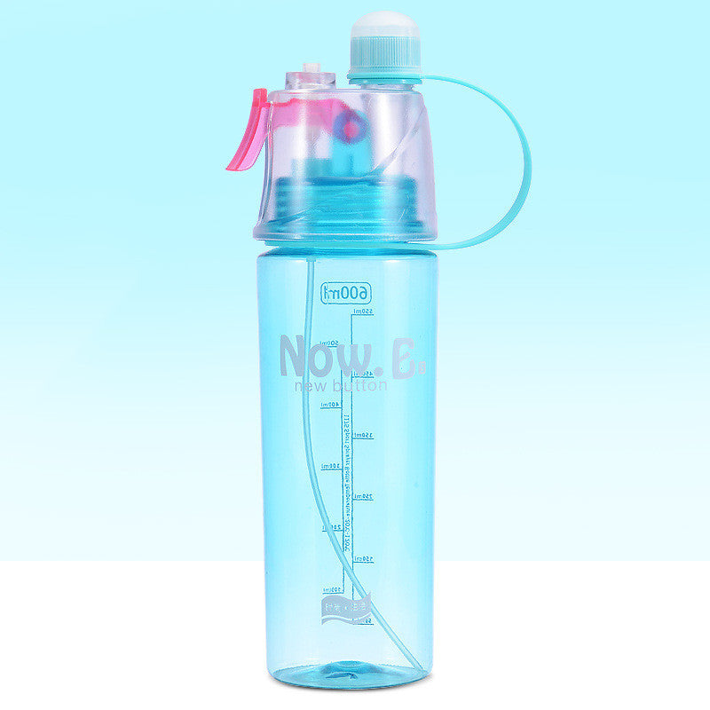 Sports water bottle with built in sprayer