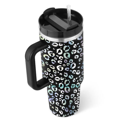 40 Oz Insulated Stainless Steel Tumbler With Handle and Straw