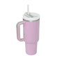 40Oz Stainless Steel Vacuum Insulated Tumbler with Lid and Straw Mug Coffee Cup Glass with Handle and Straw Perfect Gift