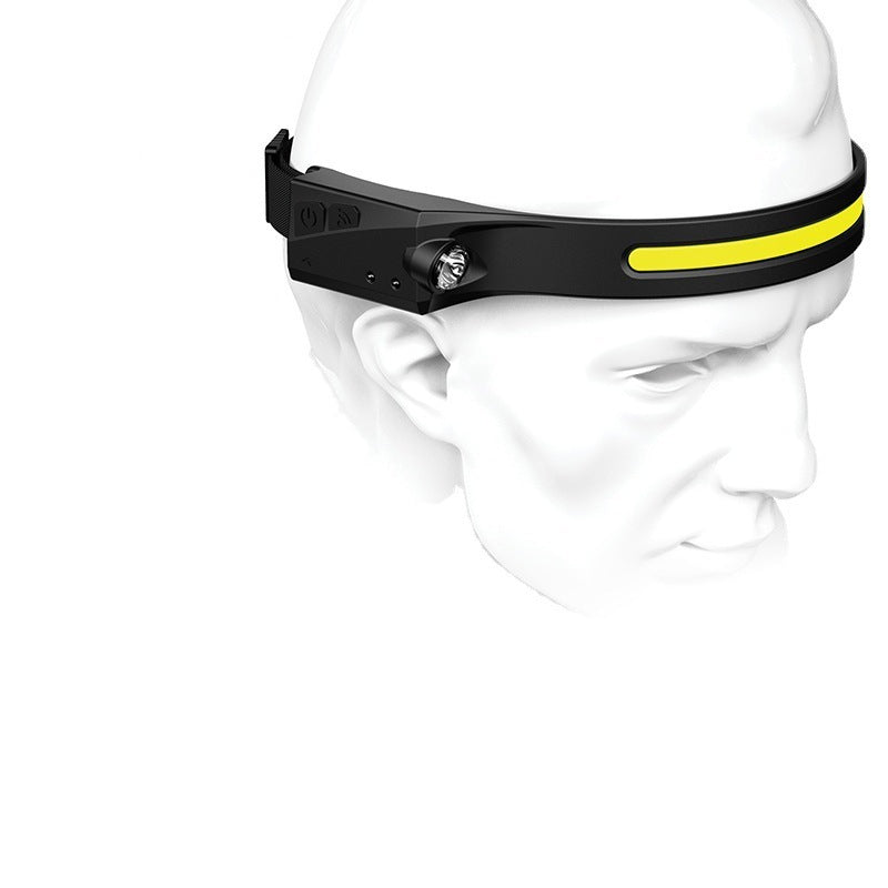 COB LED Headlamp W/Flashlight and motion sensor