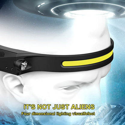 COB LED Headlamp W/Flashlight and motion sensor