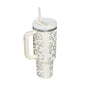 40 Oz Insulated Stainless Steel Tumbler With Handle and Straw