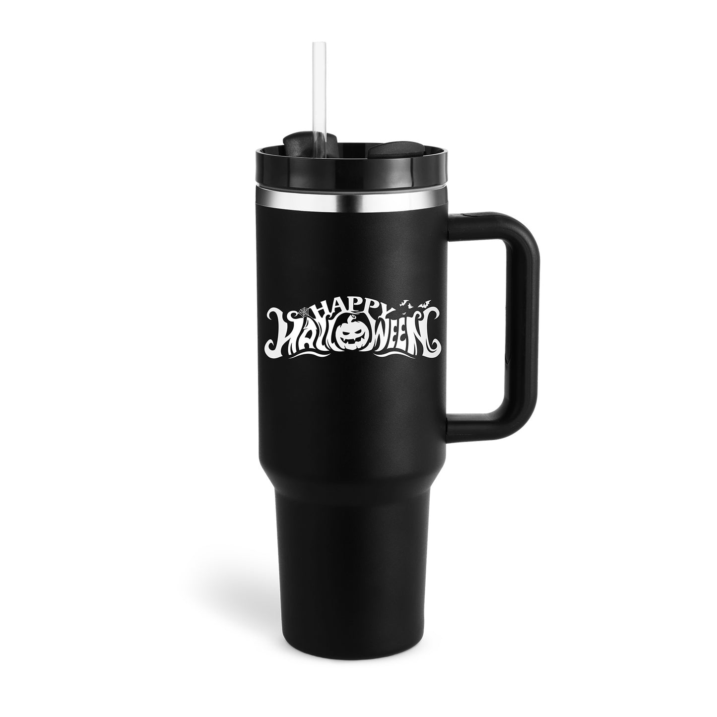 40 Oz Insulated Stainless Steel Tumbler With Handle and Straw