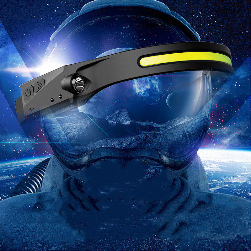 COB LED Headlamp W/Flashlight and motion sensor