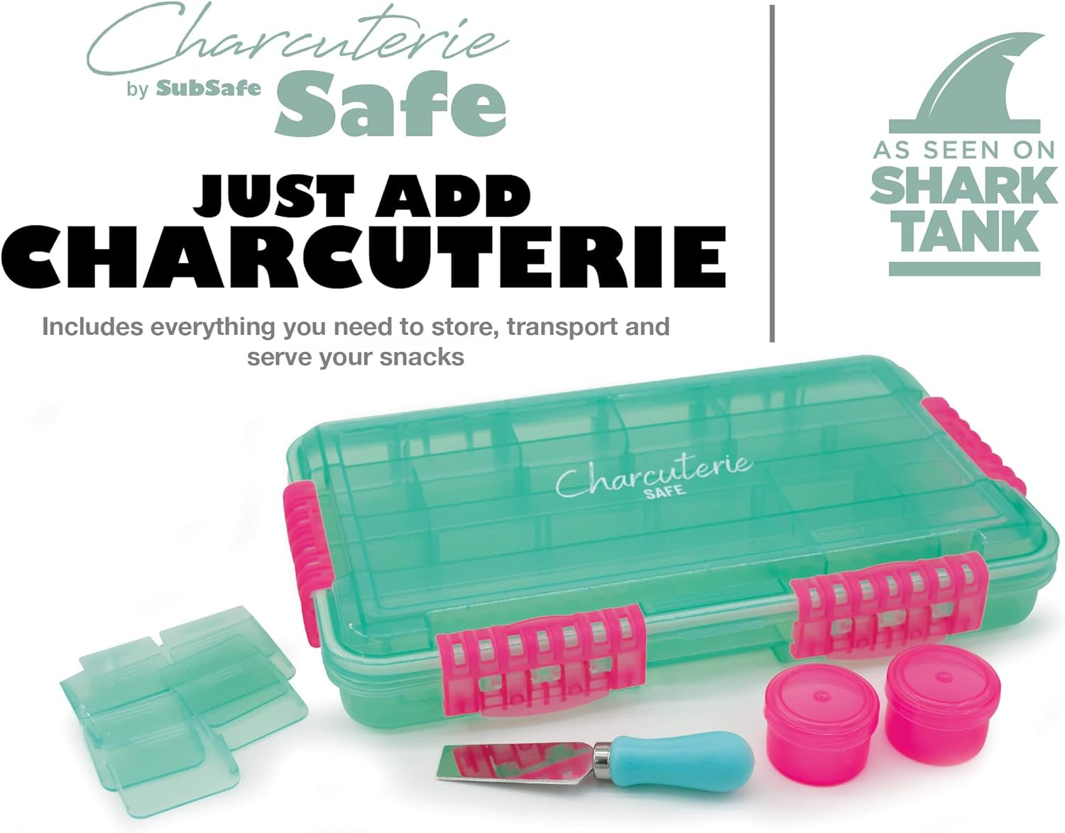 Charcuterie Safe - Waterproof Tackle Box Container Keeps Snacks Fresh & Dry on the Go - Fill with Meats, Cheese, Nuts - Perfect for the Boat, Beach, Parties & Tailgating - BPA Free